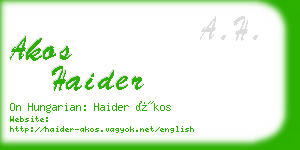 akos haider business card